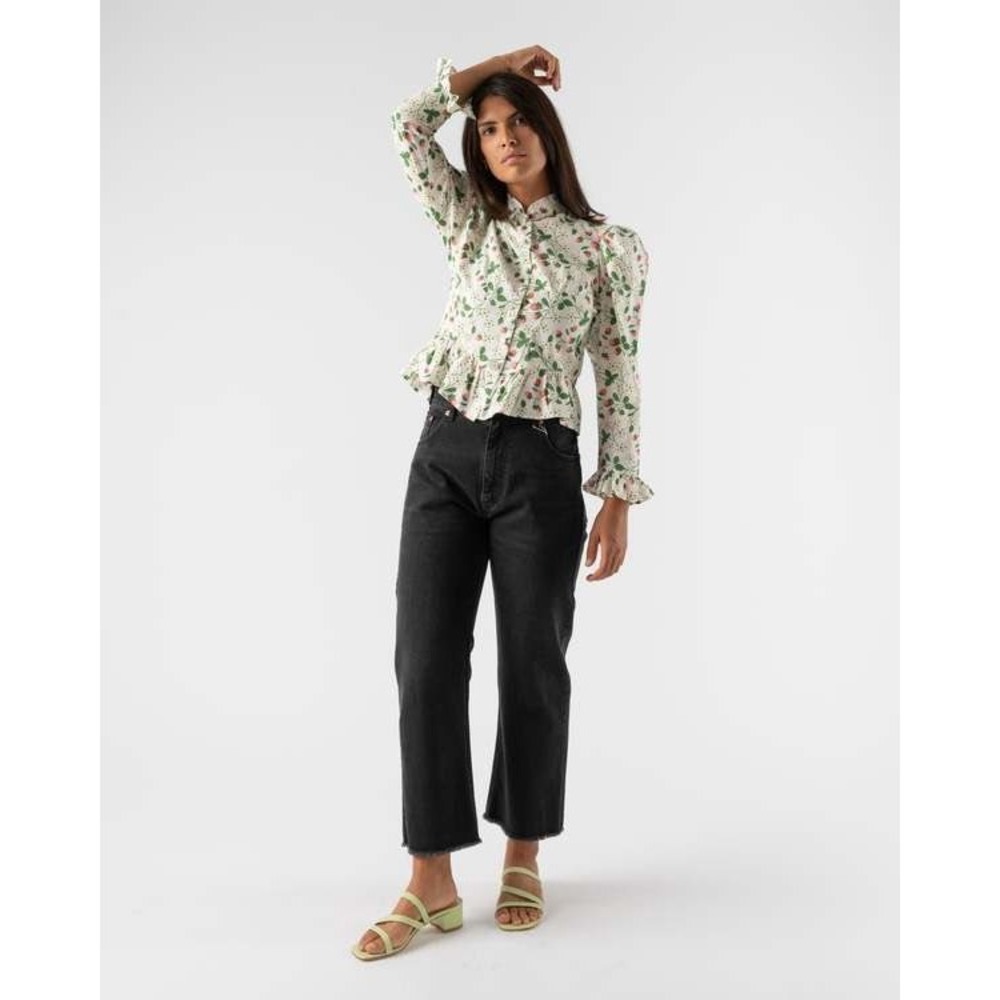 Batsheva x Laura Ashley Strawberry Field Grace Blouse White Size 4 - Picture 5 of 11
